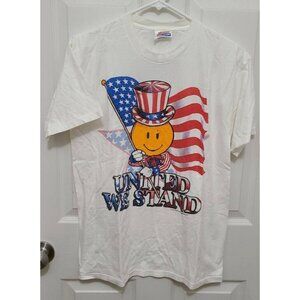 Vtg Walmart Uncle Sam "United We Stand" Promo T Shirt USA Flag Store 580 Size M